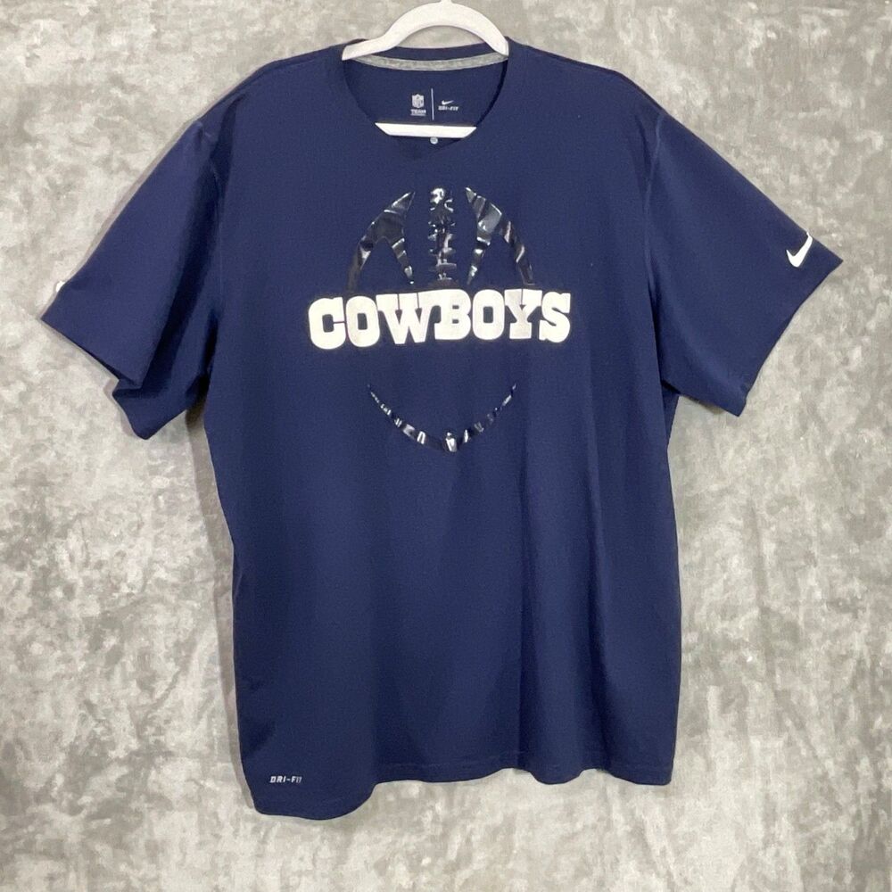 Nike Dallas Cowboys Dri-Fit Team Apparel Shirt Men’s 2XL Navy Blue NFL Football